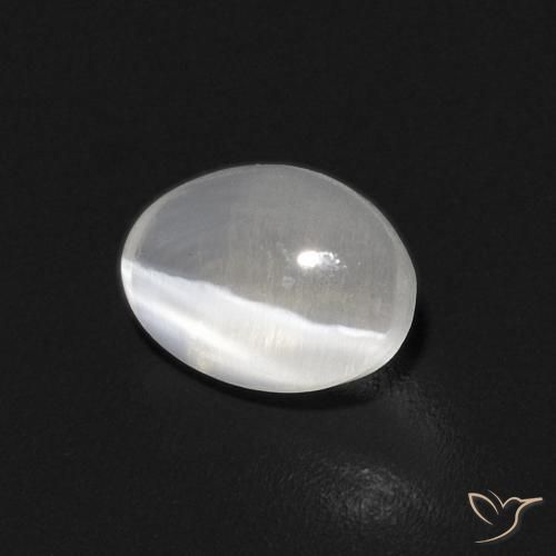 Sillimanite Occhio di Gatto Bianco caldo naturale da 0.87 ct, Ovale, Trasparente