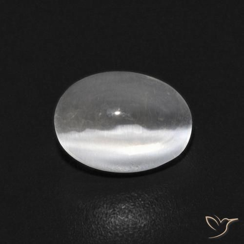 Sillimanite Occhio di Gatto Bianco naturale da 0.84 ct, Ovale, Trasparente