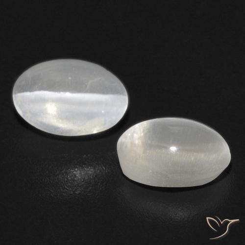 Gemme di Sillimanite Occhio di Gatto Bianco naturale da 1.40 ct, Ovale, Trasparente