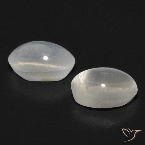 Gemme di Sillimanite Occhio di Gatto Bianco naturale da 1.40 ct, Ovale, Trasparente