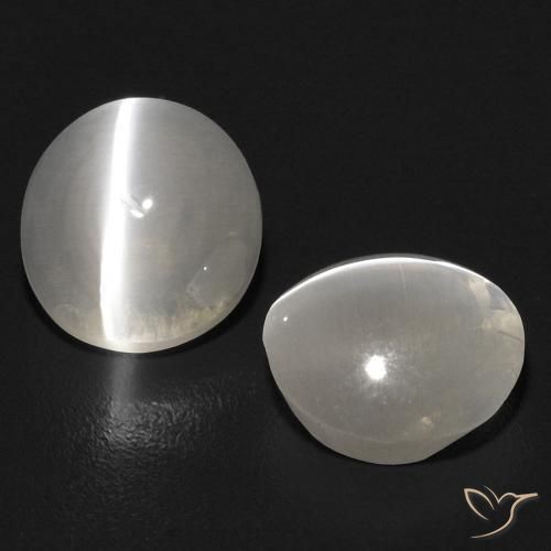 Gemme di Sillimanite Occhio di Gatto Bianco caldo naturale da 2.68 ct, Ovale, Trasparente
