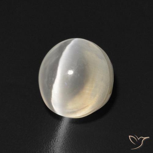 Sillimanite Occhio di Gatto Bianco caldo naturale da 1.58 ct, Ovale, Trasparente
