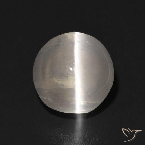 1.42ct Naturale Bianco caldo Sillimanite effetto occhio di gatto, Ovale, Trasparente