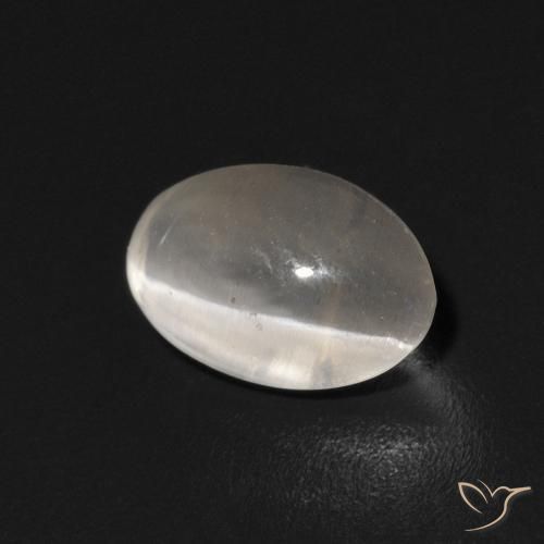 Sillimanite Occhio di Gatto Bianco caldo naturale da 0.94 ct, Ovale, Trasparente