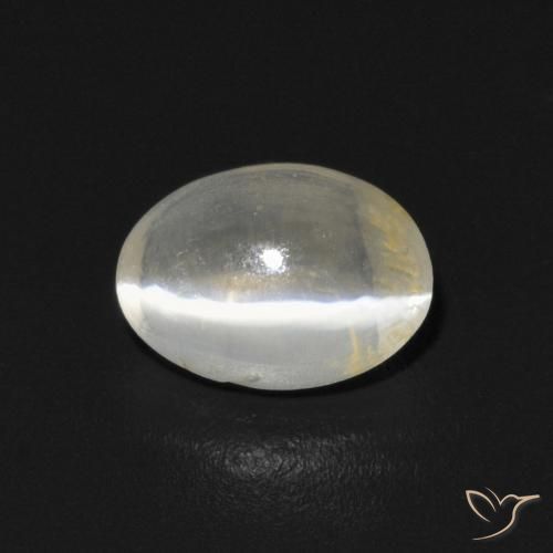Sillimanite effetto occhio di gatto Bianco caldo naturale da 0.76 ct, Ovale, Trasparente