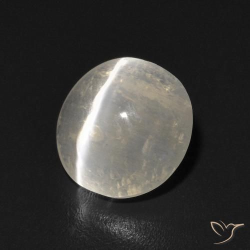 Sillimanite Occhio di Gatto Bianco caldo naturale da 1.17 ct, Ovale, Trasparente
