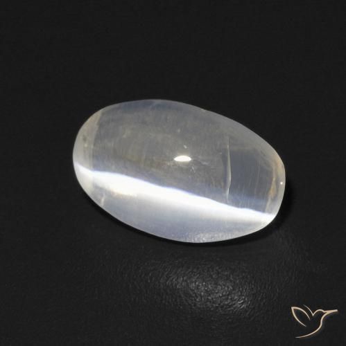 Sillimanite Occhio di Gatto Bianco caldo naturale da 0.83 ct, Ovale, Trasparente