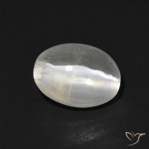 Sillimanite Occhio di Gatto Bianco caldo naturale da 0.97 ct, Ovale, Trasparente