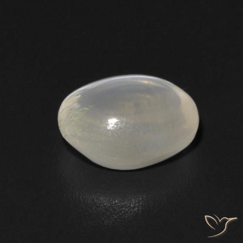 Sillimanite Occhio di Gatto Bianco caldo naturale da 0.97 ct, Ovale, Trasparente