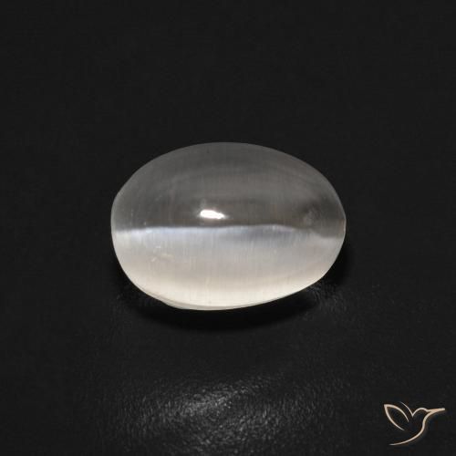 Sillimanite Occhio di Gatto Grigio molto chiaro naturale da 1.27 ct, Ovale, Trasparente