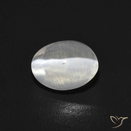 1.05ct Naturale Grigio molto chiaro Sillimanite effetto occhio di gatto, Ovale, Trasparente