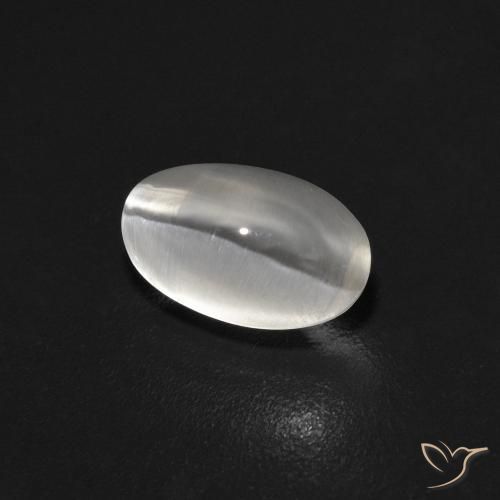 Sillimanite Occhio di Gatto Grigio molto chiaro naturale da 0.89 ct, Ovale, Trasparente