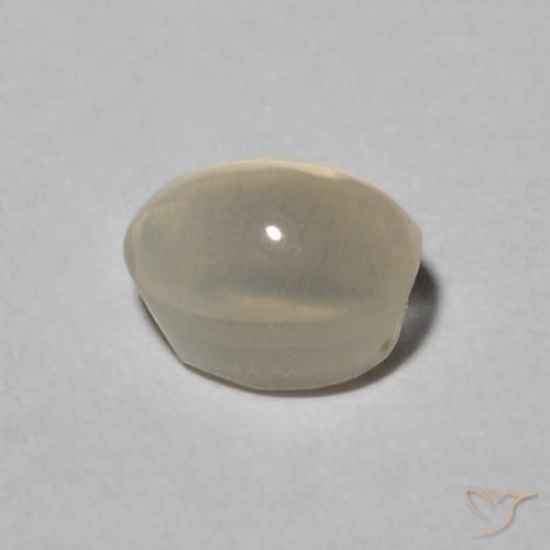 Sillimanite Occhio di Gatto Grigio chiaro naturale da 1.00 ct, Ovale, Traslucido