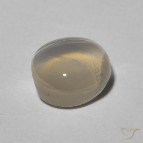 Sillimanite Occhio di Gatto Warm Grey naturale da 1.49 ct, Ovale, Traslucido