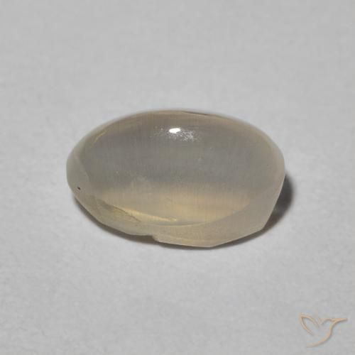 Sillimanite Occhio di Gatto Warm Grey naturale da 1.31 ct, Ovale, Traslucido