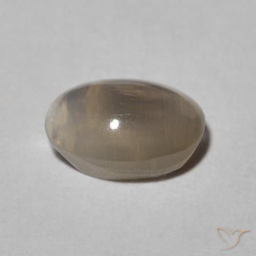 Sillimanite Occhio di Gatto Warm Grey naturale da 1.09 ct, Ovale, Traslucido