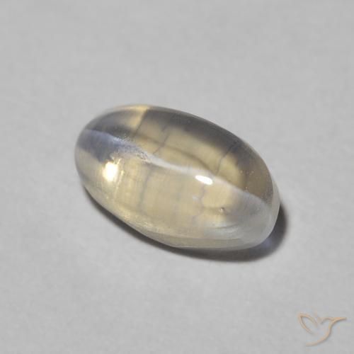 Sillimanite Occhio di Gatto Warm Grey naturale da 0.97 ct, Ovale, Traslucido