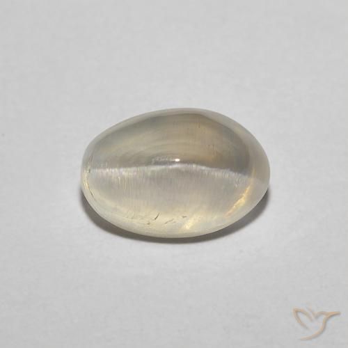 1.51ct Naturale Giallo chiaro Sillimanite effetto occhio di gatto, Ovale, Traslucido