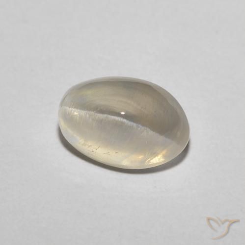 Sillimanite Occhio di Gatto Giallo chiaro naturale da 1.51 ct, Ovale, Traslucido