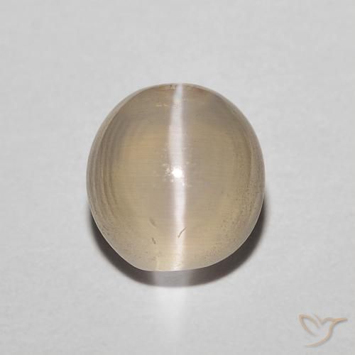 1.43ct Naturale Giallo chiaro Sillimanite effetto occhio di gatto, Ovale, Traslucido