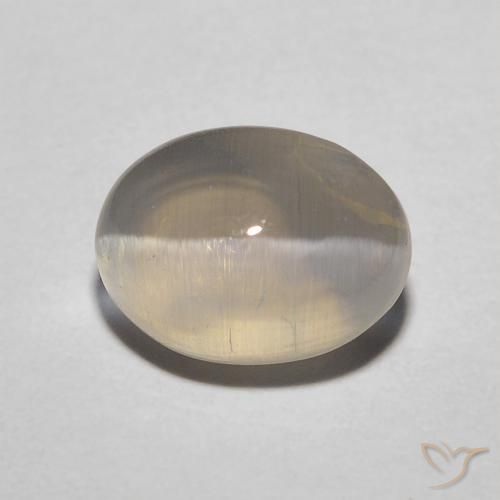 1.72ct Naturale Giallo chiaro Sillimanite effetto occhio di gatto, Ovale, Traslucido