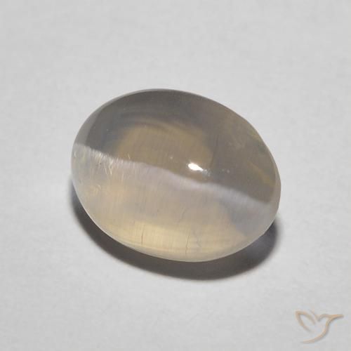 Sillimanite Occhio di Gatto Giallo chiaro naturale da 1.72 ct, Ovale, Traslucido