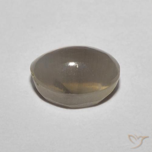Sillimanite Occhio di Gatto Marrone Giallo Chiaro naturale da 1.32 ct, Ovale, Traslucido
