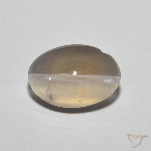 1.11ct Naturale Marrone neutro Sillimanite effetto occhio di gatto, Ovale, Traslucido