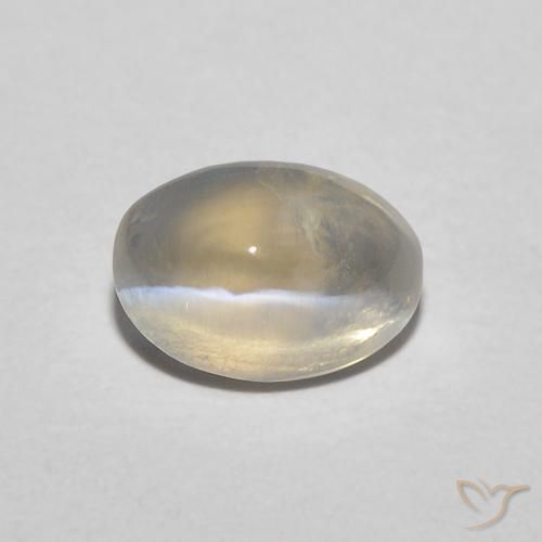 0.85ct Naturale Marrone Molto Chiaro Sillimanite effetto occhio di gatto, Ovale, Traslucido