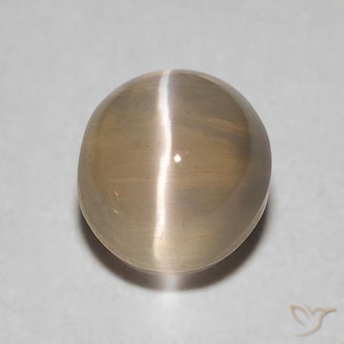 0.86ct Naturale Marrone medio Sillimanite effetto occhio di gatto, Ovale, Trasparente