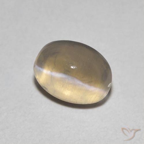 Sillimanite Occhio di Gatto Marrone Giallo Chiaro naturale da 0.95 ct, Ovale, Trasparente