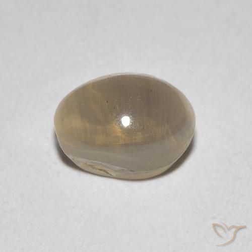 Sillimanite Occhio di Gatto Marrone Molto Chiaro naturale da 1.29 ct, Ovale, Trasparente