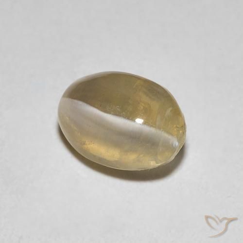 Sillimanite Occhio di Gatto Marrone Molto Chiaro naturale da 1.08 ct, Ovale, Trasparente