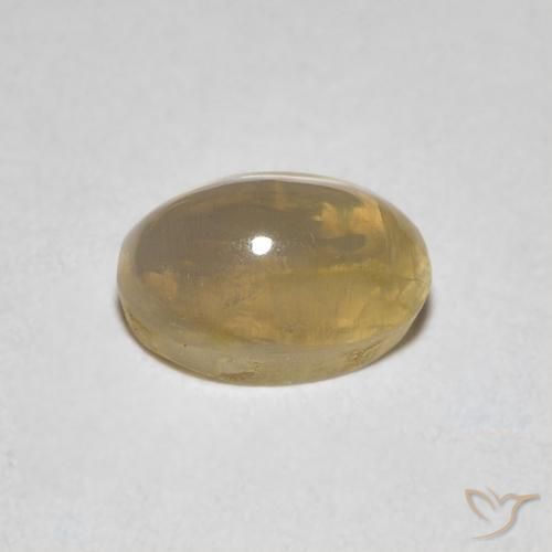 Sillimanite Occhio di Gatto Marrone Molto Chiaro naturale da 1.08 ct, Ovale, Trasparente