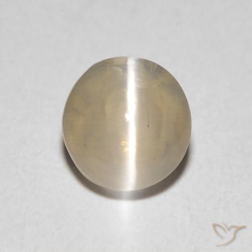 1.04ct Naturale Marrone Molto Chiaro Sillimanite effetto occhio di gatto, Ovale, Trasparente