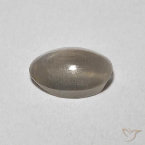Sillimanite Occhio di Gatto Grigio molto chiaro naturale da 0.98 ct, Ovale, Trasparente