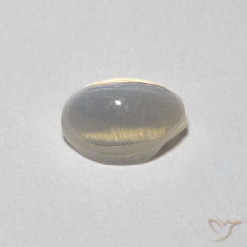 Sillimanite Occhio di Gatto Bianco caldo naturale da 0.81 ct, Ovale, Trasparente