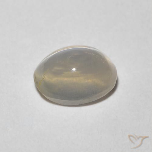 Sillimanite Occhio di Gatto Bianco caldo naturale da 1.22 ct, Ovale, Trasparente