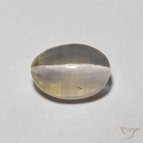 1.48ct Naturale Marrone Molto Chiaro Sillimanite Occhio di Gatto, Ovale, Trasparente