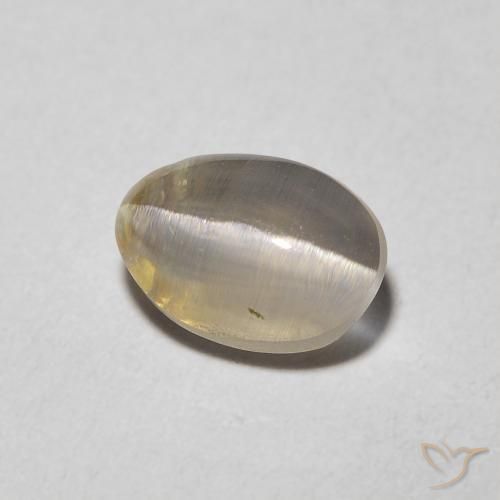 Sillimanite Occhio di Gatto Marrone Molto Chiaro naturale da 1.48 ct, Ovale, Trasparente