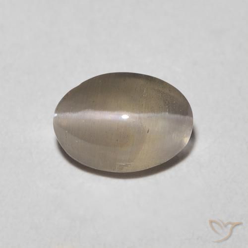 0.92ct Naturale Tortilla Marrone Chiaro Sillimanite effetto occhio di gatto, Ovale, Trasparente