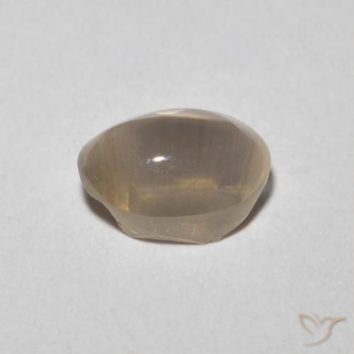 Sillimanite Occhio di Gatto Marrone Molto Chiaro naturale da 1.23 ct, Ovale, Trasparente