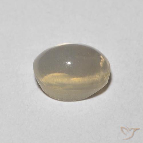 Sillimanite Occhio di Gatto Grigio molto chiaro naturale da 1.16 ct, Ovale, Trasparente