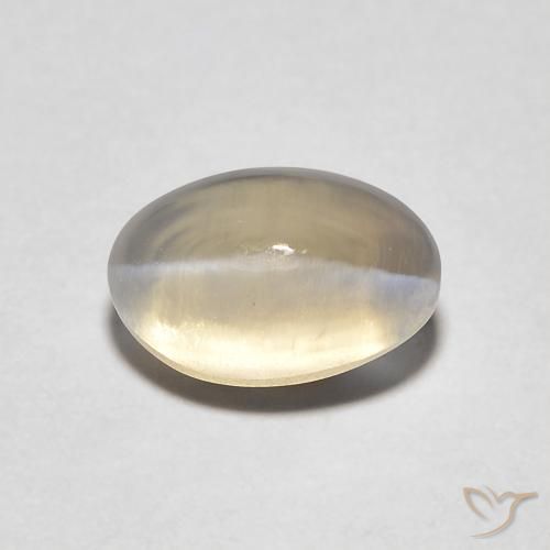 1.44ct Naturale Marrone Giallo Chiaro Sillimanite Occhio di Gatto, Ovale, Trasparente