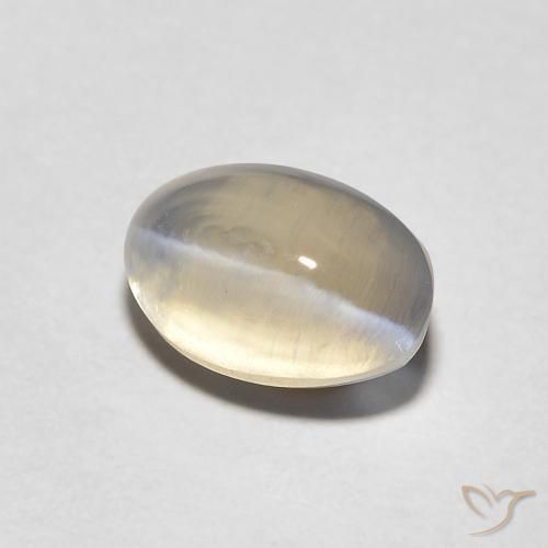 Sillimanite Occhio di Gatto Marrone Giallo Chiaro naturale da 1.44 ct, Ovale, Trasparente