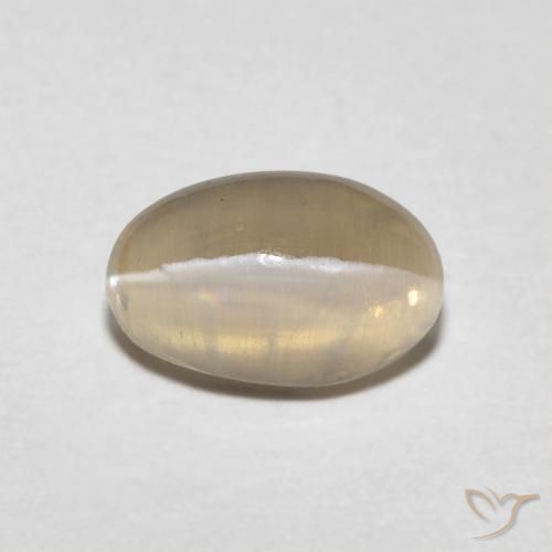 0.97ct Naturale Marrone Molto Chiaro Sillimanite effetto occhio di gatto, Ovale, Trasparente