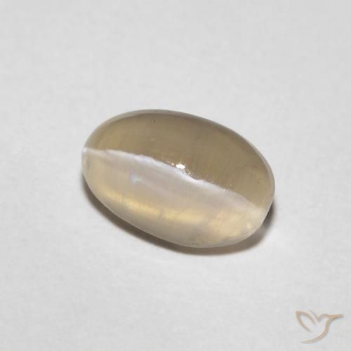 Sillimanite Occhio di Gatto Marrone Molto Chiaro naturale da 0.97 ct, Ovale, Trasparente