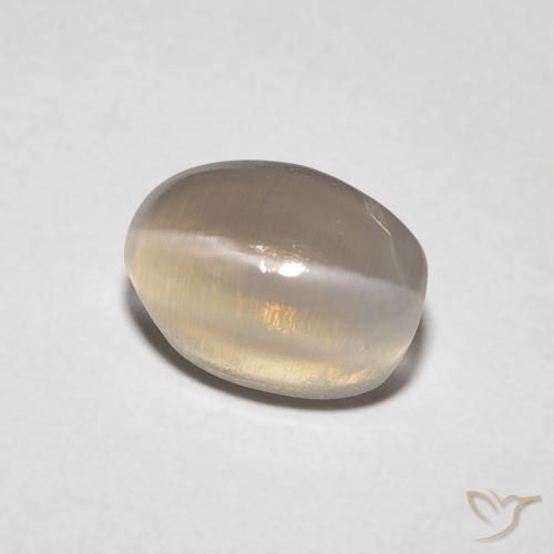 Sillimanite Occhio di Gatto Marrone medio naturale da 1.23 ct, Ovale, Trasparente