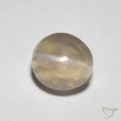 Sillimanite Occhio di Gatto Marrone Molto Chiaro naturale da 1.31 ct, Ovale, Trasparente