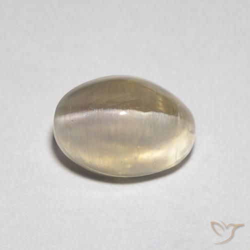 1.30ct Naturale Marrone Giallo Chiaro Sillimanite effetto occhio di gatto, Ovale, Trasparente